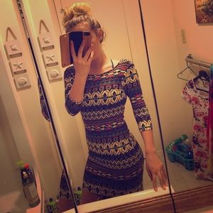 Scoop Back Aztec Dress